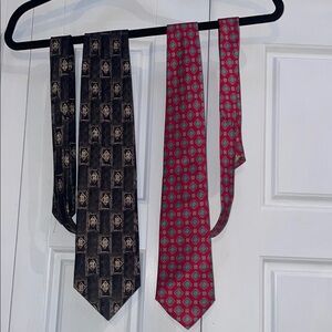 3 Haggar Black and Red Silk Ties Classic Accessories